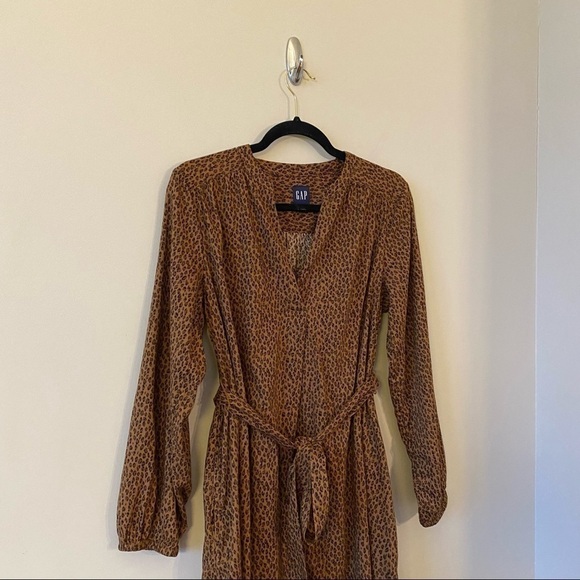 GAP-ANIMAL Print Tie-Belt Dress (Size:Medium) - Picture 4 of 12